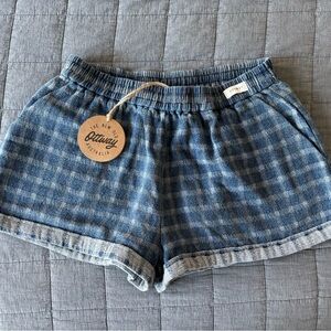 Blue Checkered Women's Shorts
